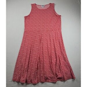 Leota Women's Sleeveless  Dress Red Flock Comfy Summer Dress Size 1X